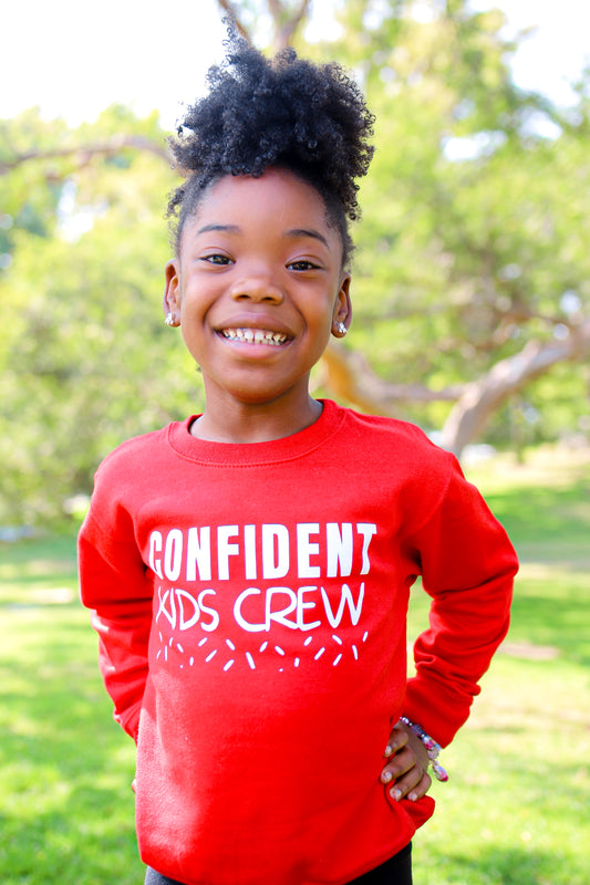 Confident Kids Crew - Kids Sweatshirt (Red)