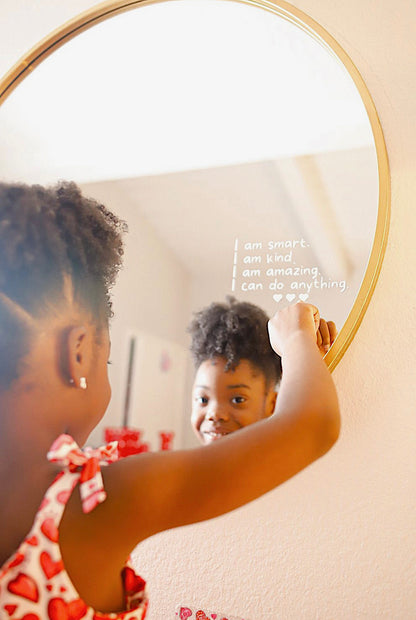 Affirmation Mirror Decal - "I Am Smart. I Am Kind. I Am Amazing. I Can Do Anything."